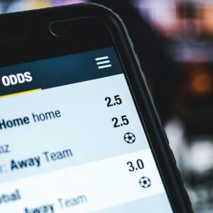 sports betting odds on a mobile phone screen