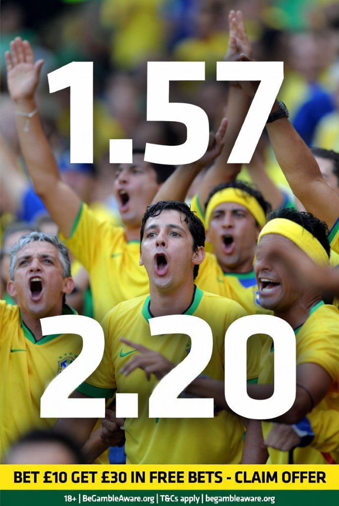 celebrating a goal, with overlay of betting odds and promotion banners